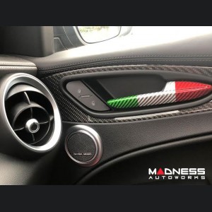 Alfa Romeo Stelvio Interior Door Handle Trim Set - Carbon Fiber - Italian Theme